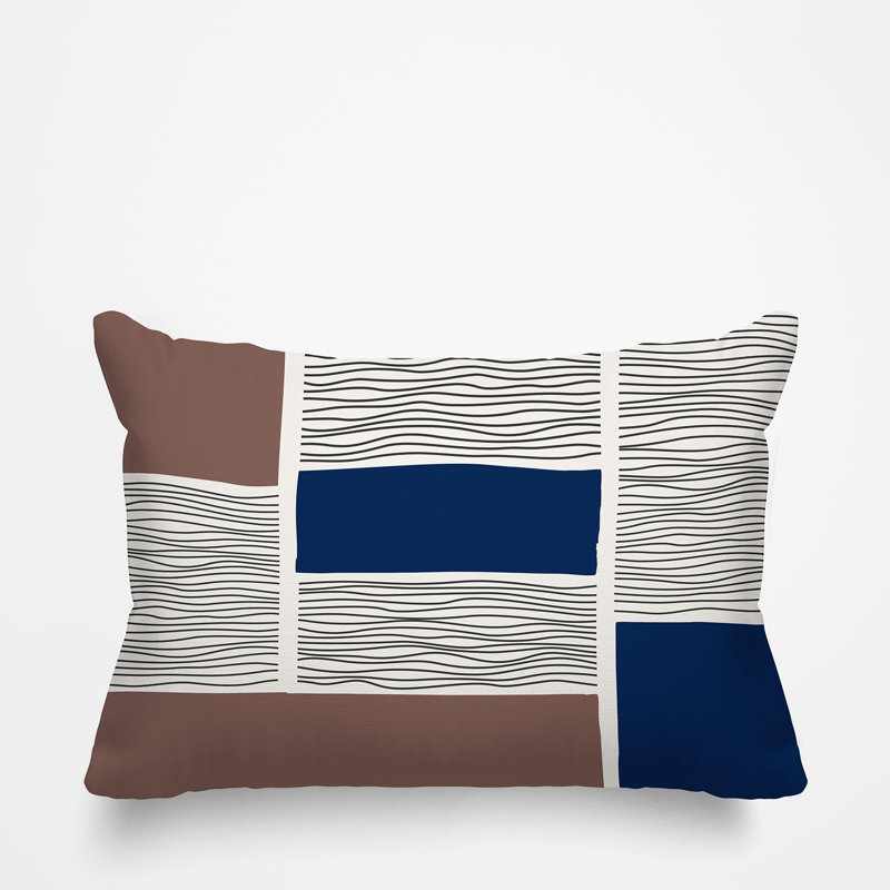 Coussin intérieur / extérieur Rapu, Nu / bleu marine