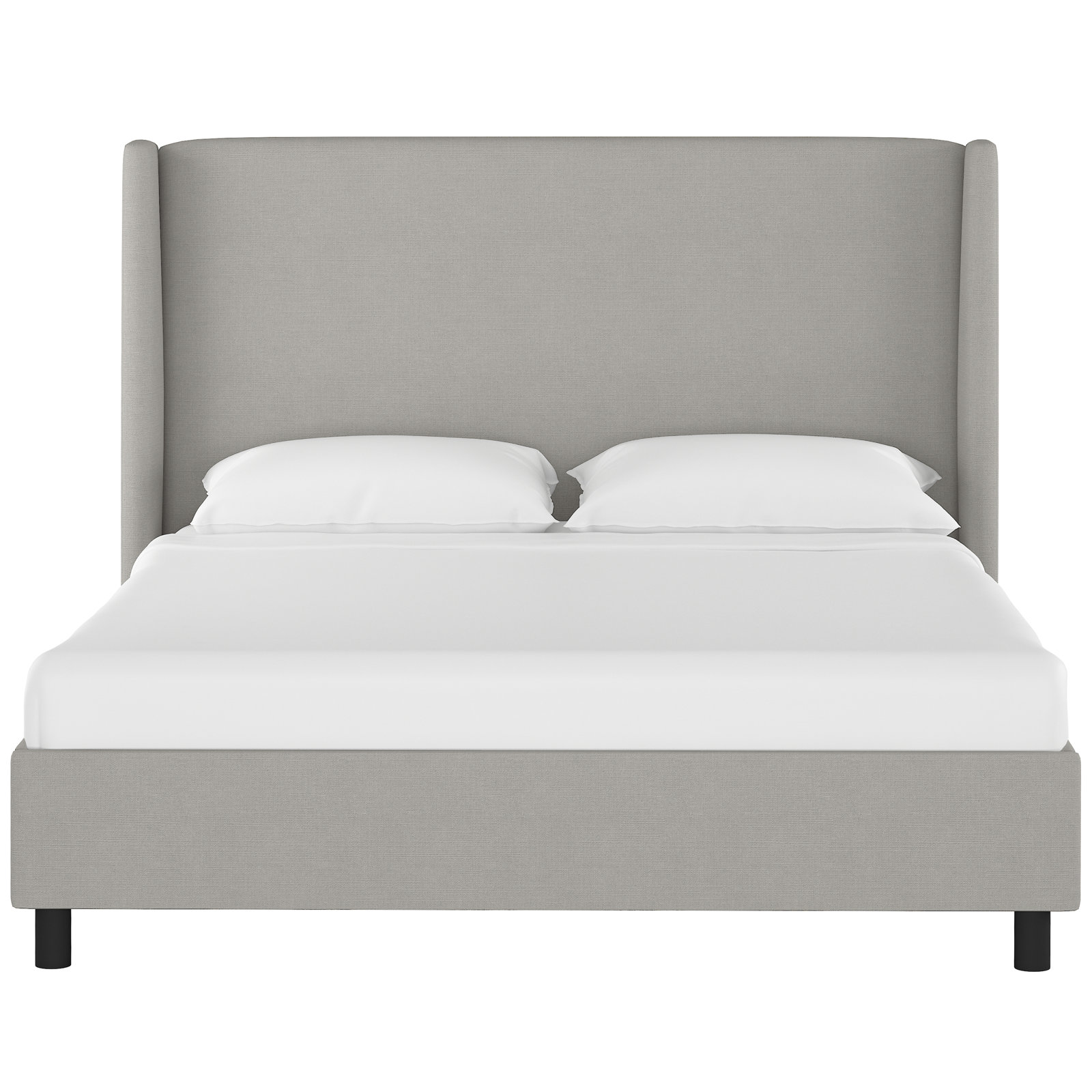 Tilly Upholstered Low Profile Platform Bed, Linen Gray, Full