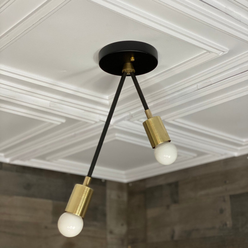 Fontainbleau Semi Flush Mount, Brass Black