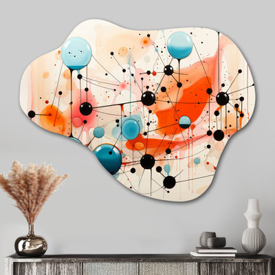 Abstrait coloré Mid Mid Century Atomic I - Art mural abstrait asymétrique en métal, sculpture murale en métal