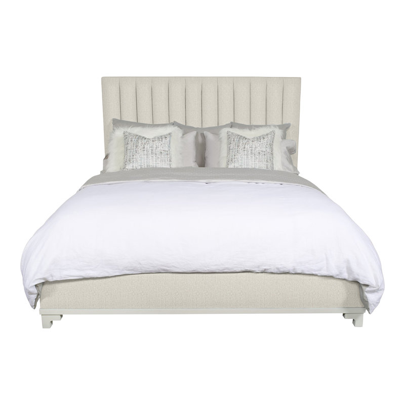Très grande tête de lit tapissier Jemma, Chenille Crypton® neige Nomad