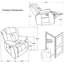 Fauteuil inclinable manuel berçant et pivotant en microfibre compacte avec massage et chauffage de 37,4 po Naiomie (ensemble de 4)-1821754261