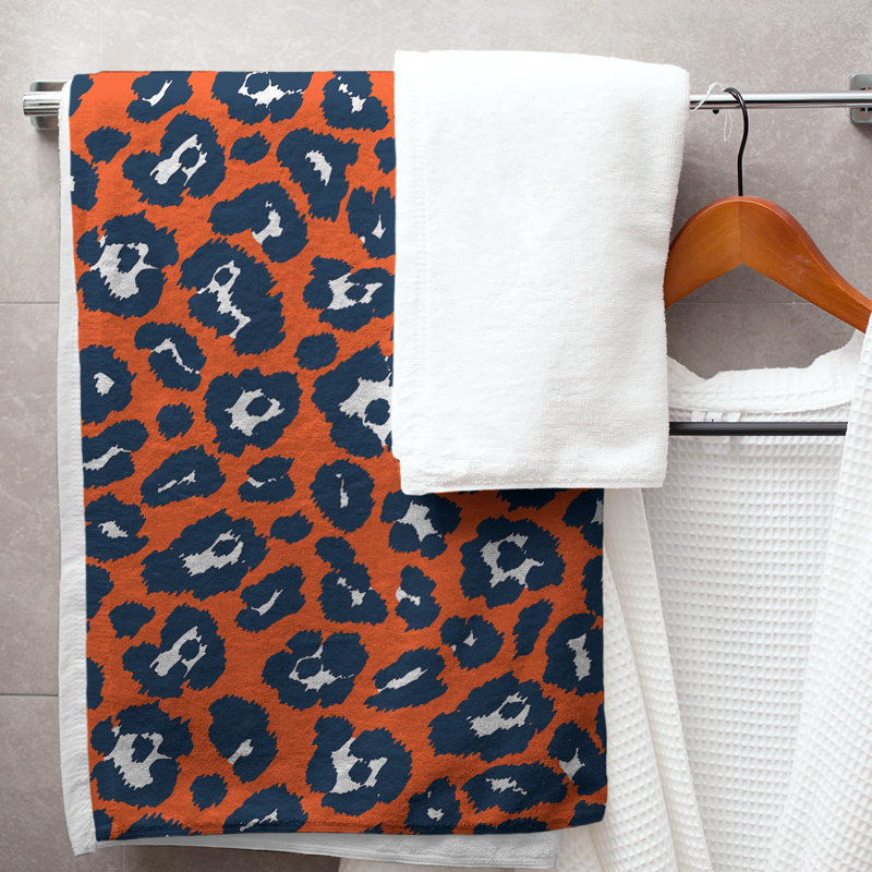 Garp Bath Towel, Polyester/Cotton Blend, Orange/White/Blue