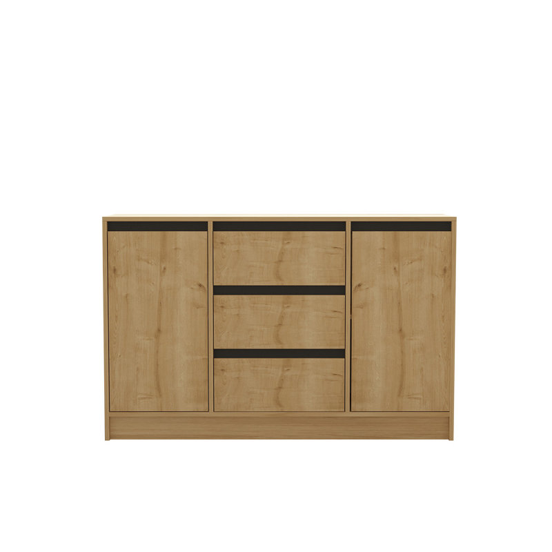 Puqa Design 90cm Console Table, Sapphire Oak/Anthracite