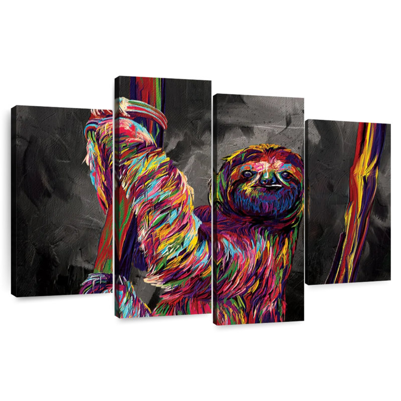 Brampt paresseux couleur abstraite, H 48 po x l 75 po