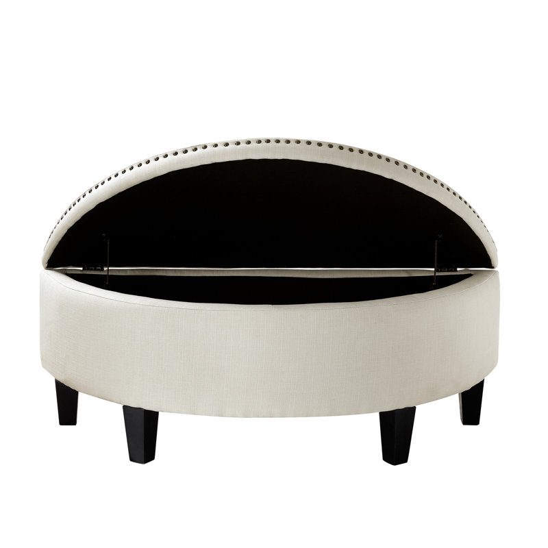 Rangement demi-cercle capitonné noir 44 po Venne, White Linen