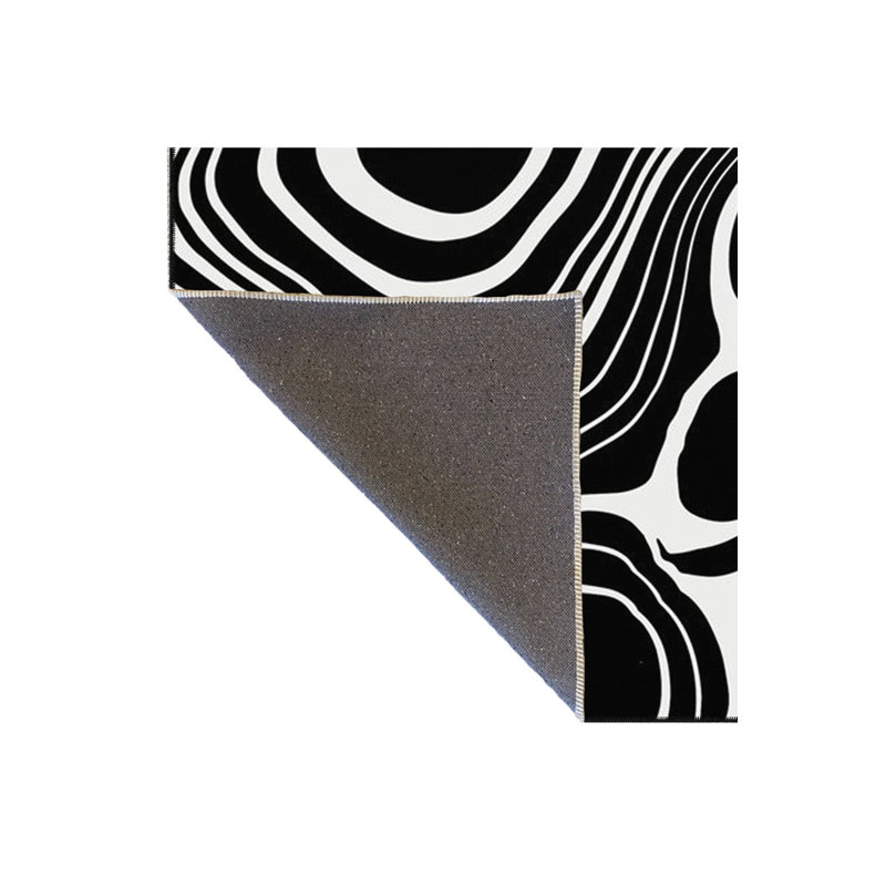 Tapis noir à motif décoratif moderne à motif infini noir, Sous-tapis rectangulaire 2 pi 4 po x 3 pi 11 po