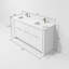 Meuble-lavabo double bleu marine l 60 po x P 20 po, plateau en marbre de culture, robinet en métal et miroir de 55 po-137447031