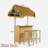 Hawaiian-style Bar Patio Set Included A Table With Canopy And Two High Stools
