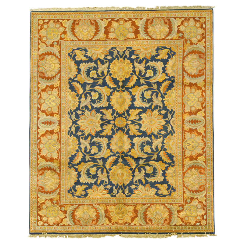 Tapis rectangulaire en laine noué à la main