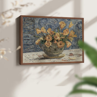 Motif floral rétro - CIX - reproduction encadrée