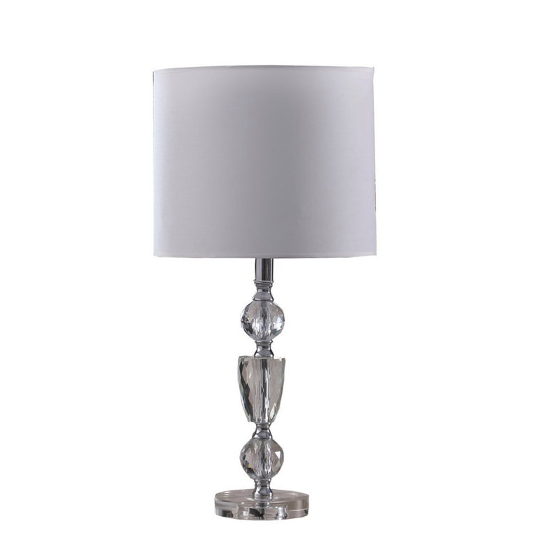 Lampe de table moderne en cristal taillé de 23,5 po de diamètre, tension d'entrée: 110 à 120 V. Le cordon noir mesure L 62,5 po