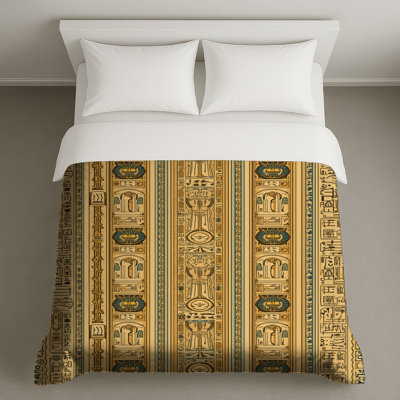 Housses de couette égyptiennes à motif hiéroglyphique égyptien