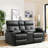 68.9" Pillow Top Arm Power Reclining Loveseat with Heat and Massage For Living Room-844088553