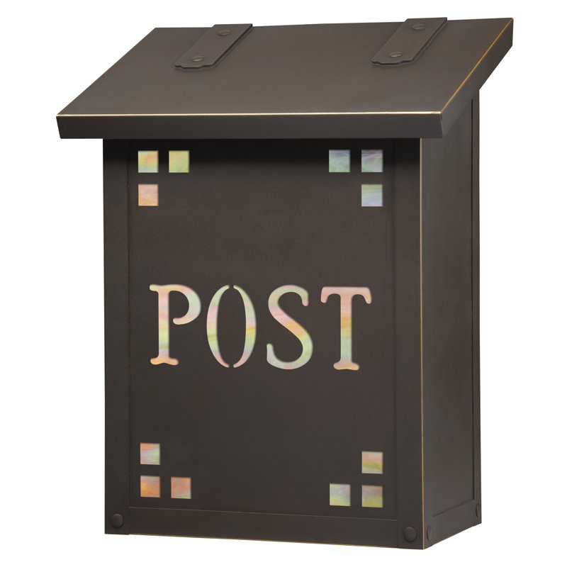 Pasadena Brass Wall Mounted Mailbox, Architectural Bronze, Gold Iridescent