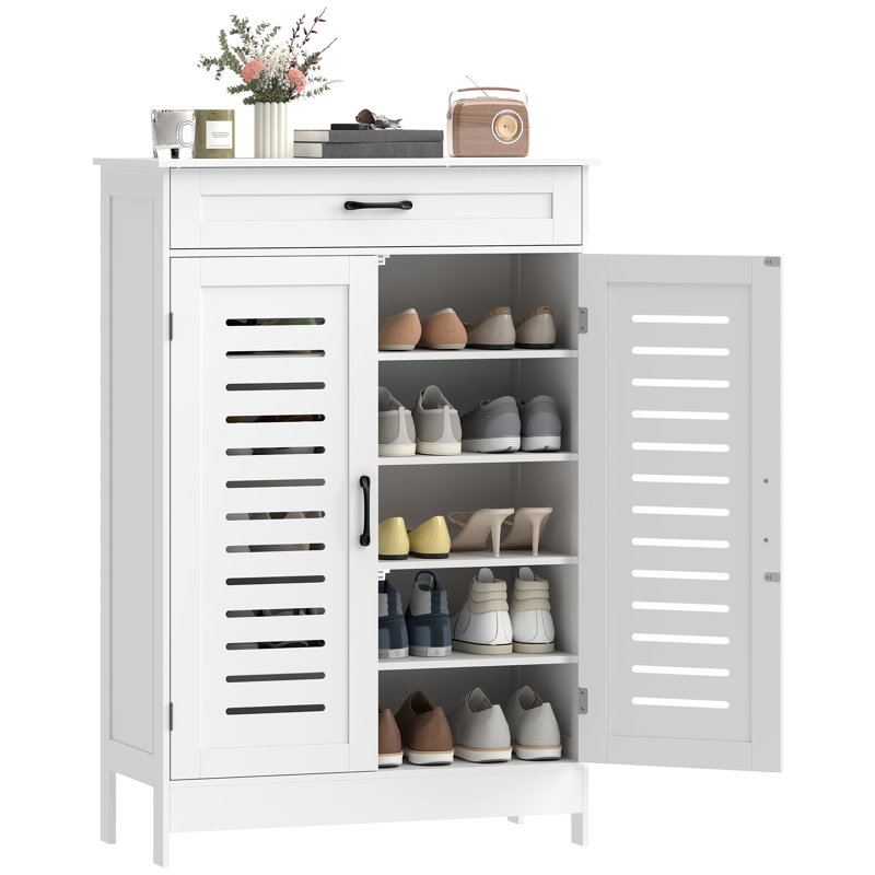20 Pair Shoe Storage Cabinet, White