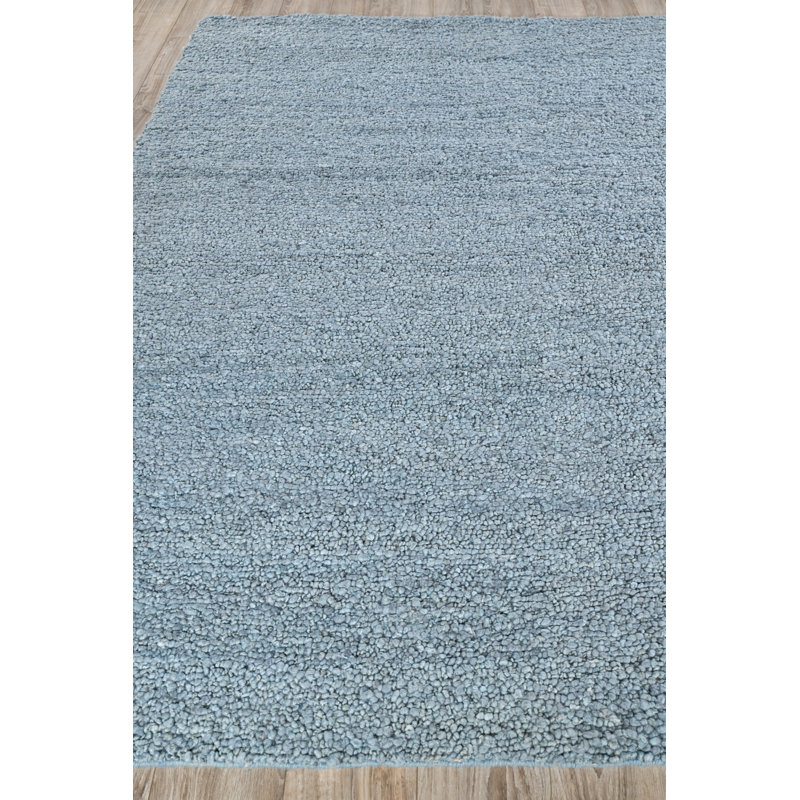 Borelli Wool Area Rug in Light Blue, Rectangle 9' x 12'