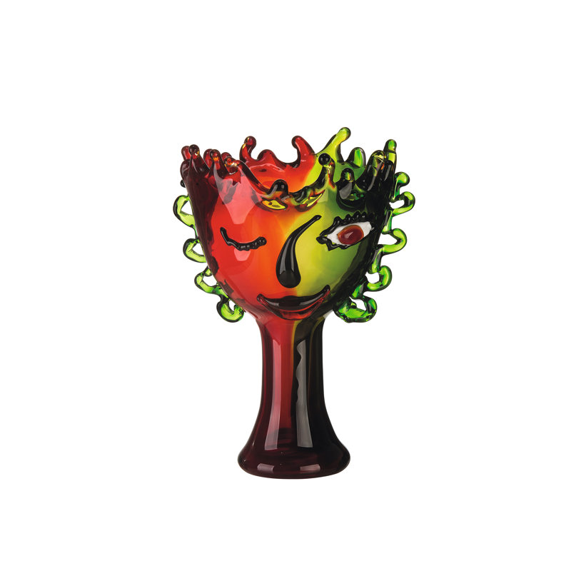Schoenchen Red/Green/Black 30Cm Glass Table Vase