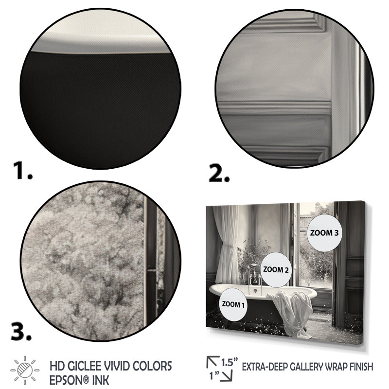 Minimalisme Bath of Serenity III - Laundry Art mural, H 16 po x l 32 po x P 1 po, Cadre flottant brun
