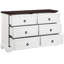 Commode 6 tiroirs pour chambre à coucher - commode blanche moderne avec rangement spacieux et quincaillerie de qualité