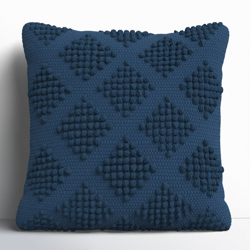 Elaine Square Pillow Cover & Insert, Navy