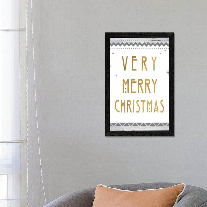 Very Merry Christmas by Anna Quach - Floater Frame Print on Canvas, Black Framed