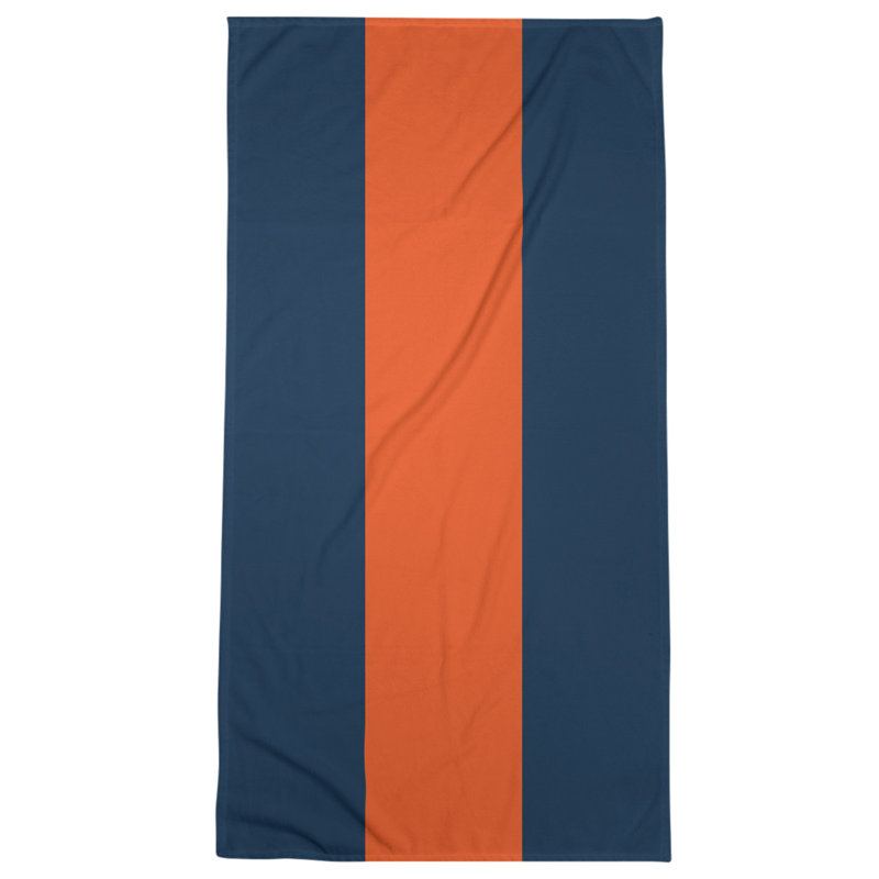 Bath Towel, Navy Blue/Orange