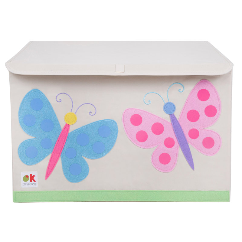 Coffre à jouets en tissu pour enfants Wildkin - Boîte de rangement robuste avec poignée pour jouets et fournitures - Papillons