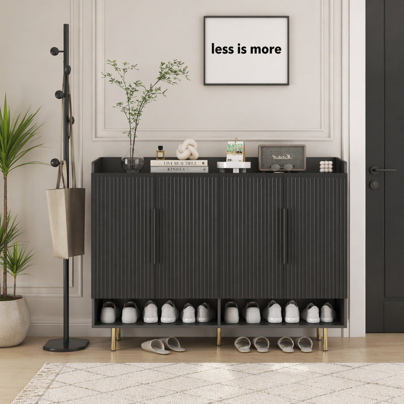 Armoire à chaussures avec 4 portes, Brown