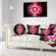 Fleur fractale rose vif - coussin abstrait imprimé