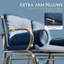 Banc de patio double, fauteuil berçant et oscillant, causeuse pour 2 personnes avec structure en acier, coussins, accoudoirs coussinés