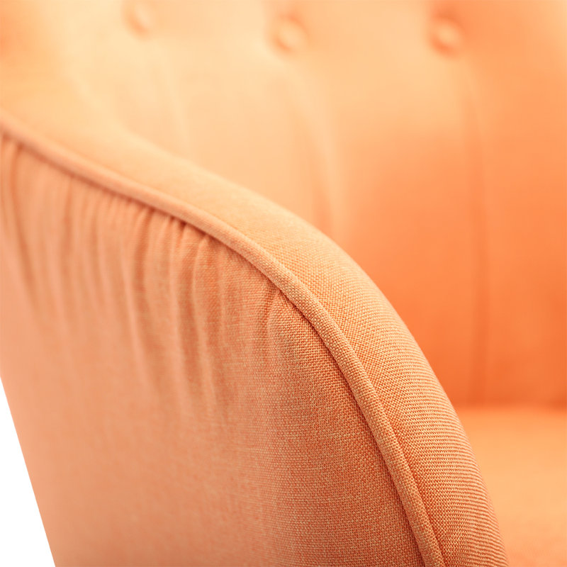 Georgia Upholstered Wingback Chair with Footstool, Orange