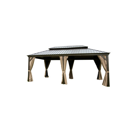 Large Gazebo With Galvanized Steel Roof And Aluminum Structure 14X20ft Frame - Double