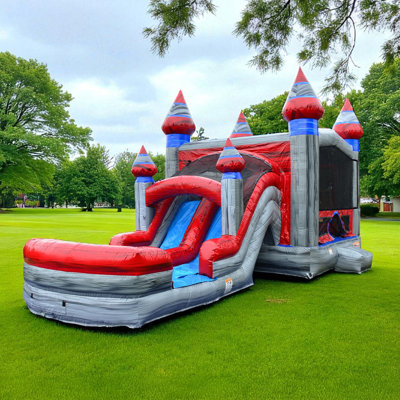 JumpOrange Titanium Commercial Grade Inflatable Bounce House & Water Slide for Kids (with Pool and Blower)