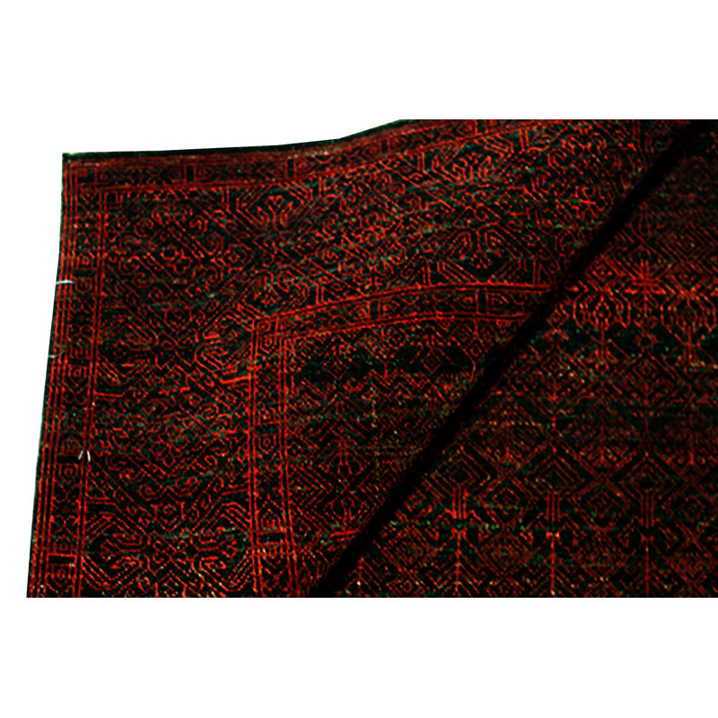 Tapis rouge et noir noué à la main de haute qualité