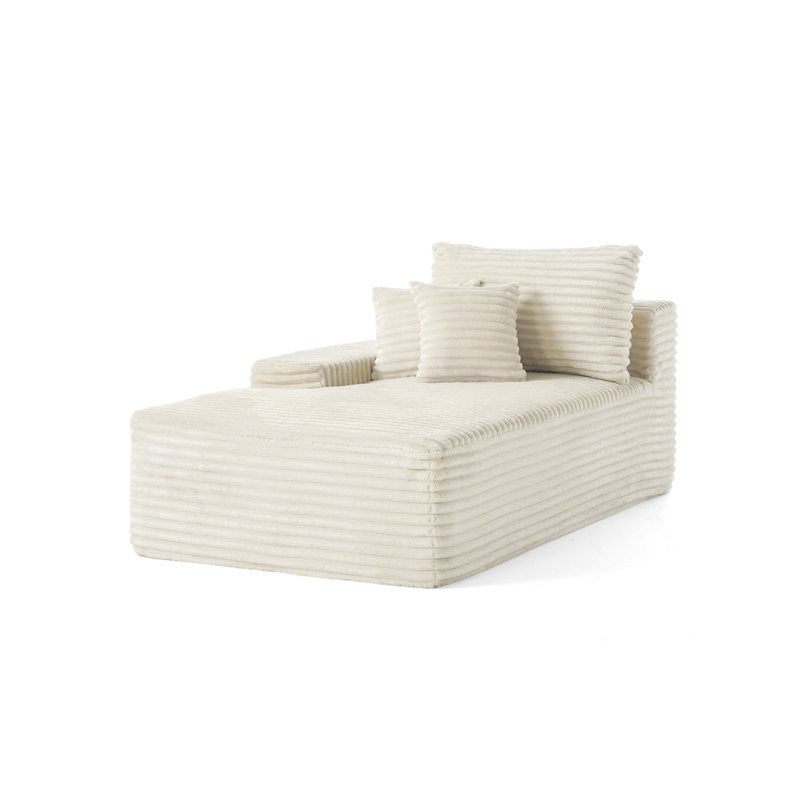 Upholstered Chaise Lounge, White