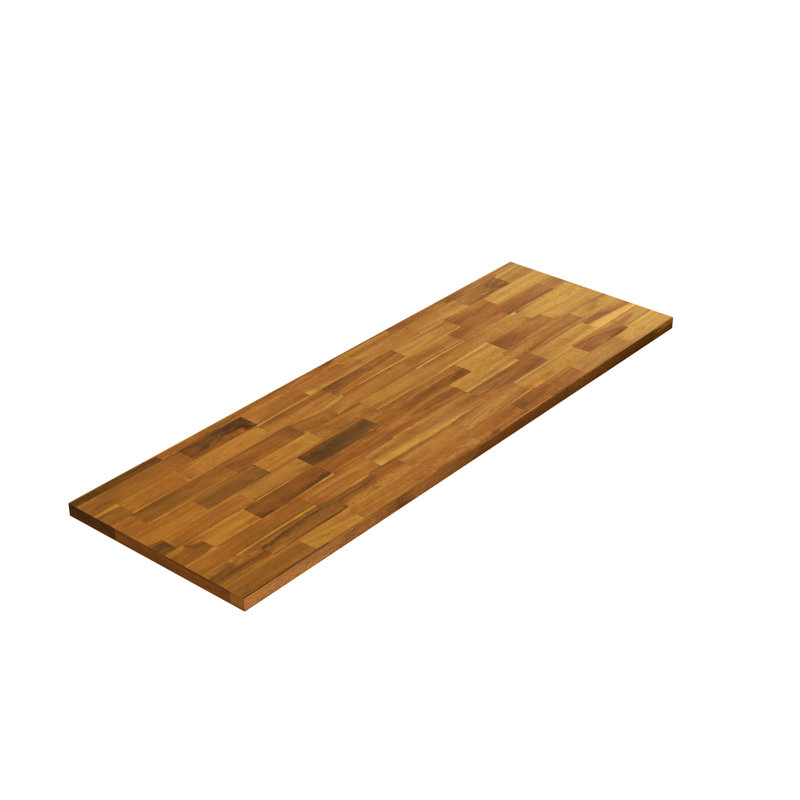 Tablette décorative en bois d'acacia massif Bremer, H 0,75 po x l 36 po x P 12 po, Teck doré