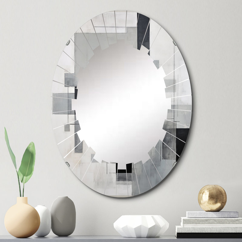 Tinmouth - Miroir mural moderne ovale, 30 po x 20 po