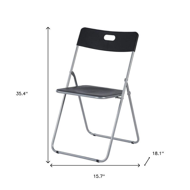 Ensemble de quatre chaises d'appoint à dossier ouvert noir et argent