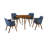 Anthonella 4 - Person Solid Wood Top Four Leg Dining Set-1046220719-1046220712-1046220713