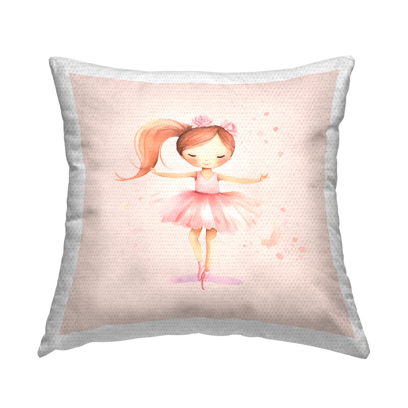 Coussin d'extérieur imprimé Little Dancer Girl par Andrea Haase