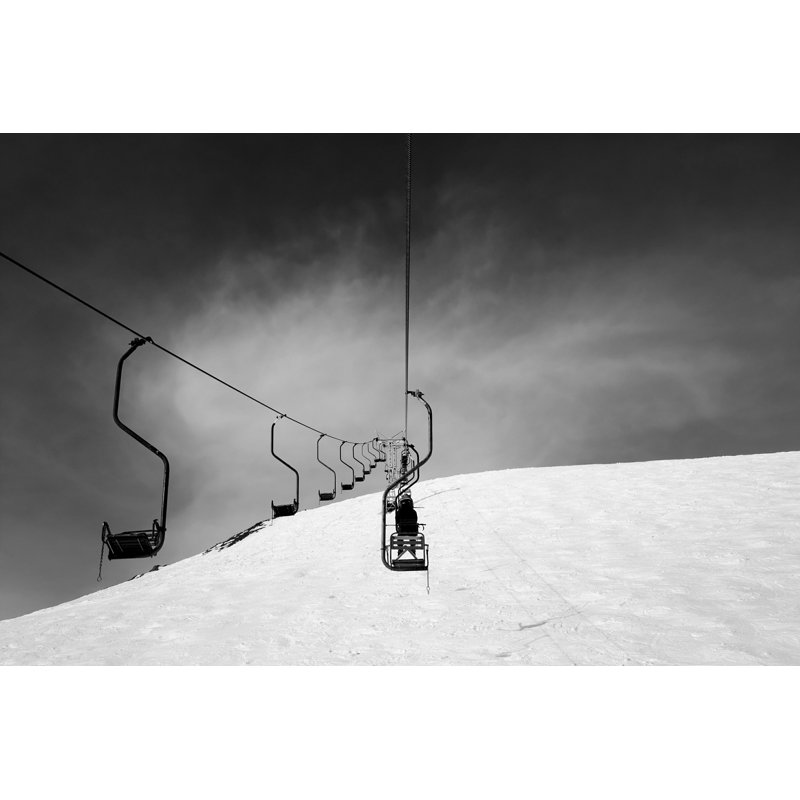 Station de ski - photographie sur toile tendue, H 32 po x l 48 po