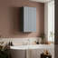 Armoire murale en bois massif gris foncé à 2 portes et 3 tablettes pour le rangement de la cuisine, de la salle de bain, de la buanderie et des tablettes réglables prêtes à assembler (l 27 po x P 12 po x H 42 po)