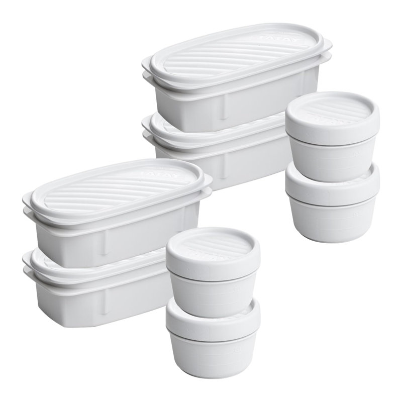  Contenants de rangement en plastique réutilisables avec couvercles - Contenant hermétique et sans fuite BPA, Blanc