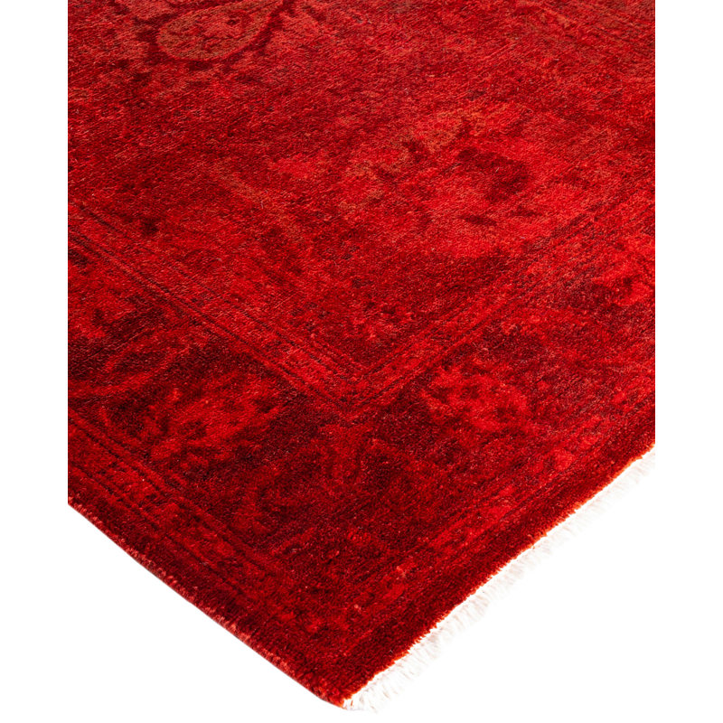Overdyed One-of-a-Kind 2' 7" X 12' 10" Hand Knotted Area Rug