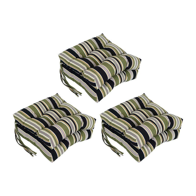 Coussins de chaise carrés capitonnés pour l'extérieur de 16 pouces (ensemble de 6)
