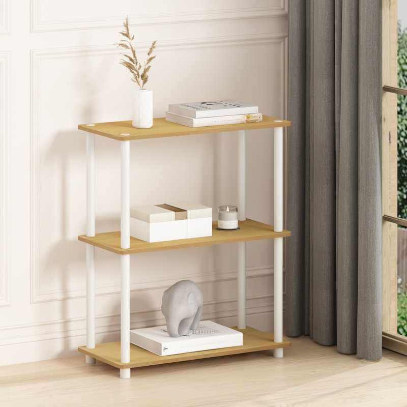 75.18cm H x 59.9cm W Etagere Bookcase, 1, Beech / White