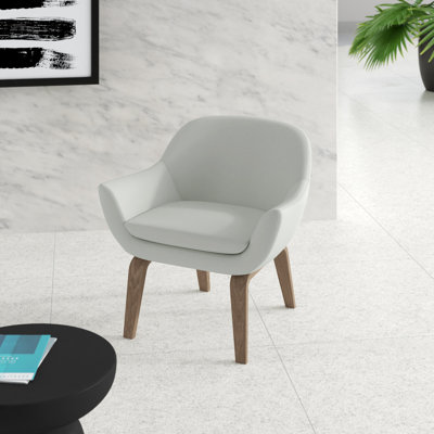 Tiyrene Faux Leather Seat Reception Chair with Wood Frame