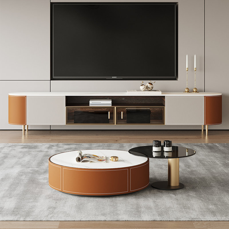 TV cabinet paired with coffee table