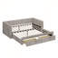 Lit de jour simple à très grand avec gigogne et rangement, canapé-lit en tissu chenille pour économiser de l'espace-2092524273